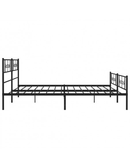 Giroletto con Testiera e Pediera Metallo Nero 183x213 cm