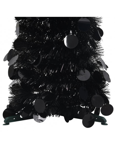 Albero di Natale Artificiale Apribile Nero 120 cm PET