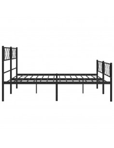 Giroletto con Testiera e Pediera Metallo Nero 183x213 cm