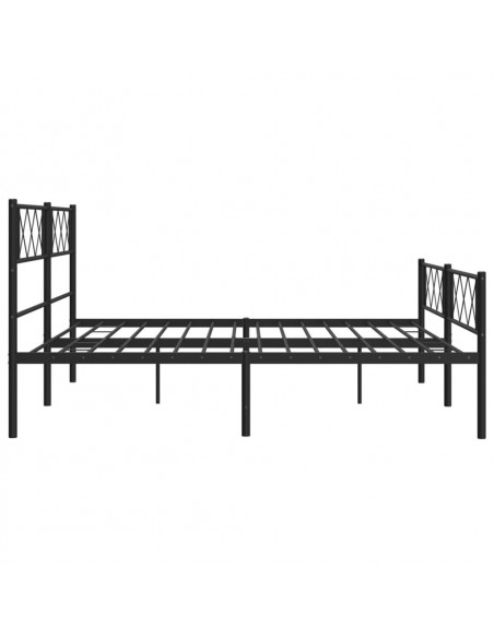 Giroletto con Testiera e Pediera Metallo Nero 183x213 cm