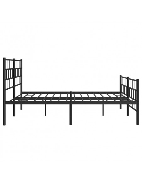 Giroletto con Testiera e Pediera Metallo Nero 183x213 cm