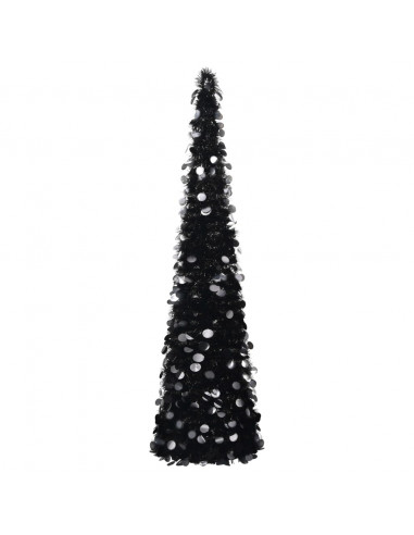 Albero di Natale Artificiale Apribile Nero 150 cm PET
