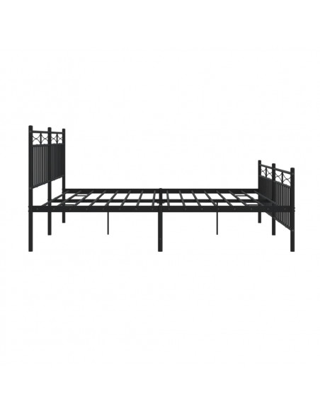 Giroletto con Testiera e Pediera Metallo Nero 183x213 cm