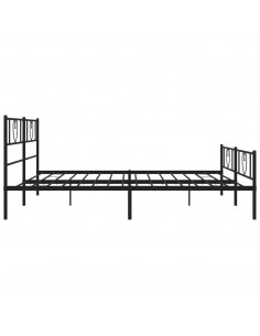 Giroletto con Testiera e Pediera Metallo Nero 183x213 cm