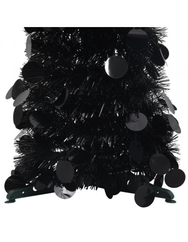 Albero di Natale Artificiale Apribile Nero 150 cm PET