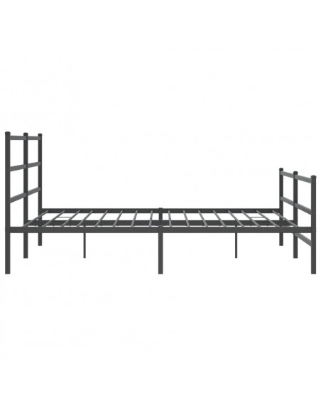 Giroletto con Testiera e Pediera Metallo Nero 183x213 cm
