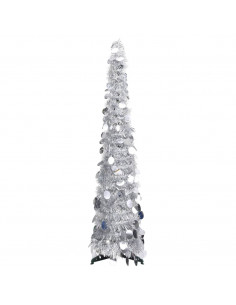 Albero di Natale Artificiale Apribile Argento 120 cm PET 2
