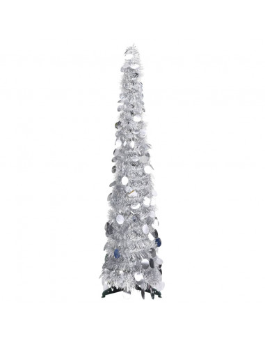 Albero di Natale Artificiale Apribile Argento 120 cm PET