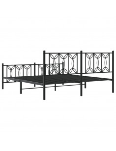 Giroletto con Testiera e Pediera Metallo Nero 183x213 cm