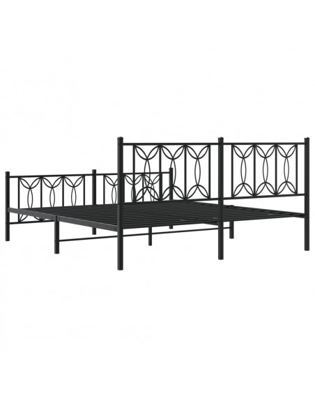 Giroletto con Testiera e Pediera Metallo Nero 183x213 cm