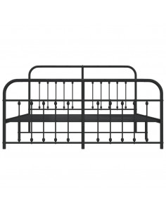 Giroletto con Testiera e Pediera Metallo Nero 183x213 cm