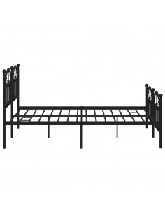 Giroletto con Testiera e Pediera Metallo Nero 183x213 cm