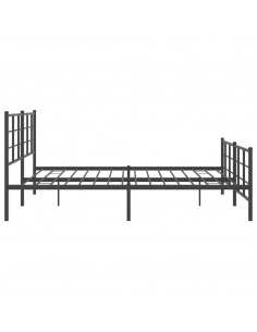 Giroletto con Testiera e Pediera Metallo Nero 183x213 cm