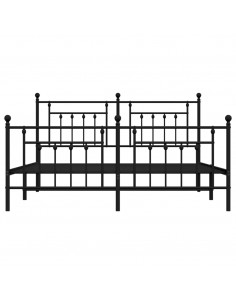 Giroletto con Testiera e Pediera Metallo Nero 183x213 cm