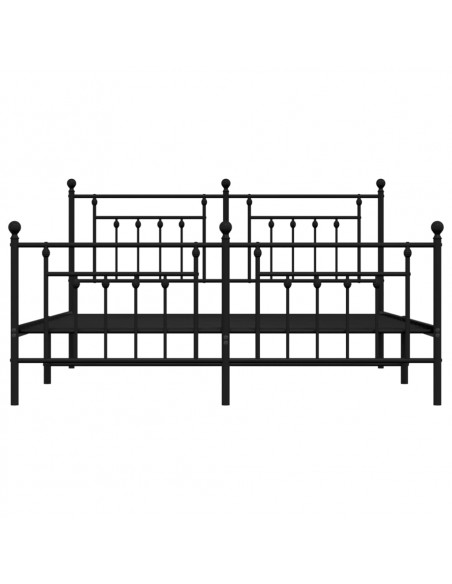 Giroletto con Testiera e Pediera Metallo Nero 183x213 cm