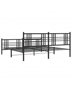 Giroletto con Testiera e Pediera Metallo Nero 183x213 cm