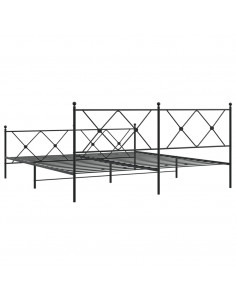 Giroletto con Testiera e Pediera Metallo Nero 183x213 cm