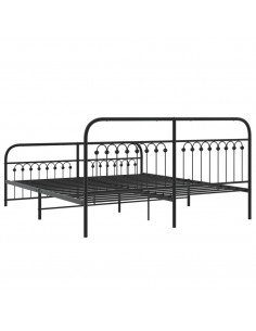 Giroletto con Testiera e Pediera Metallo Nero 183x213 cm