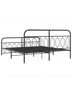 Giroletto con Testiera e Pediera Metallo Nero 183x213 cm