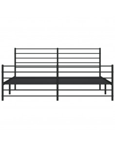 Giroletto con Testiera e Pediera Metallo Nero 183x213 cm