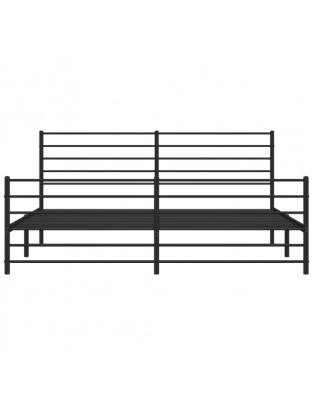 Giroletto con Testiera e Pediera Metallo Nero 183x213 cm