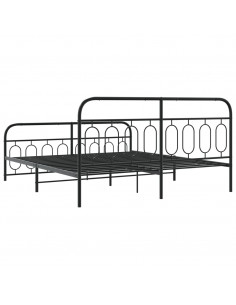 Giroletto con Testiera e Pediera Metallo Nero 193x203 cm