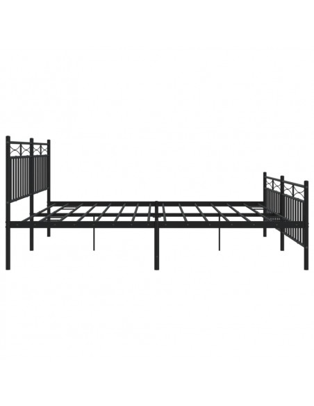 Giroletto con Testiera e Pediera Metallo Nero 193x203 cm