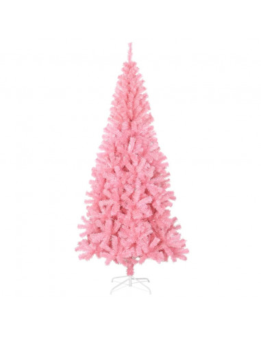 Albero di Natale Artificiale Sottile con Base Rosa 180 cm PVC