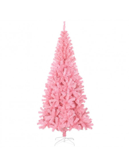 Albero di Natale Artificiale Sottile con Base Rosa 180 cm PVC