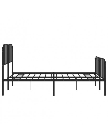 Giroletto con Testiera e Pediera Metallo Nero 193x203 cm
