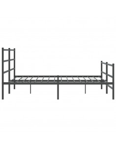 Giroletto con Testiera e Pediera Metallo Nero 193x203 cm