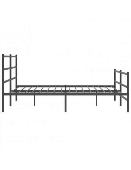 Giroletto con Testiera e Pediera Metallo Nero 193x203 cm