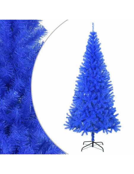 Albero di Natale Artificiale Sottile con Base Blu 180 cm PVC