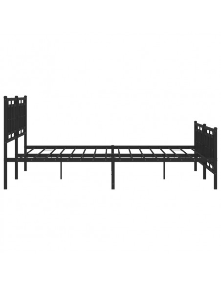 Giroletto con Testiera e Pediera Metallo Nero 193x203 cm