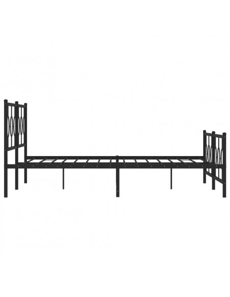 Giroletto con Testiera e Pediera Metallo Nero 193x203 cm