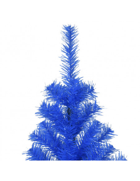 Albero di Natale Artificiale Sottile con Base Blu 180 cm PVC