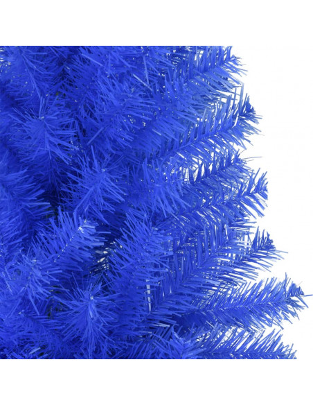 Albero di Natale Artificiale Sottile con Base Blu 180 cm PVC