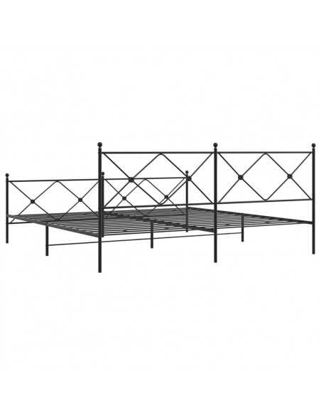 Giroletto con Testiera e Pediera Metallo Nero 193x203 cm