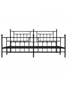 Giroletto con Testiera e Pediera Metallo Nero 193x203 cm