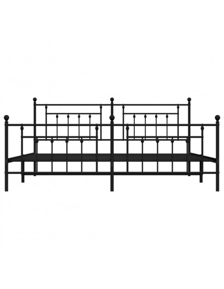 Giroletto con Testiera e Pediera Metallo Nero 193x203 cm