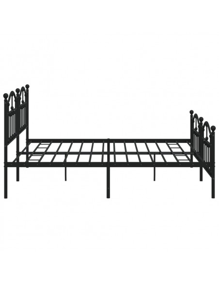 Giroletto con Testiera e Pediera Metallo Nero 193x203 cm