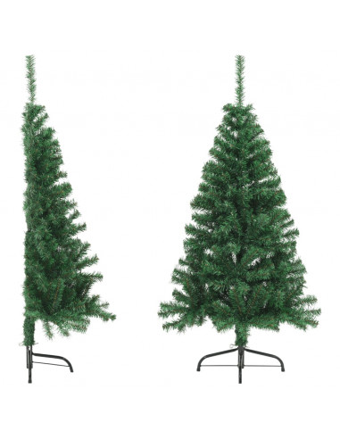 Albero di Natale Artificiale Metà con Supporto Verde 150 cm PVC