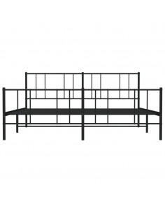 Giroletto con Testiera e Pediera Metallo Nero 193x203 cm