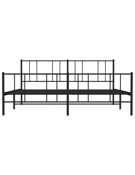 Giroletto con Testiera e Pediera Metallo Nero 193x203 cm