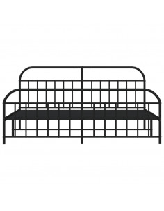 Giroletto con Testiera e Pediera Metallo Nero 193x203 cm
