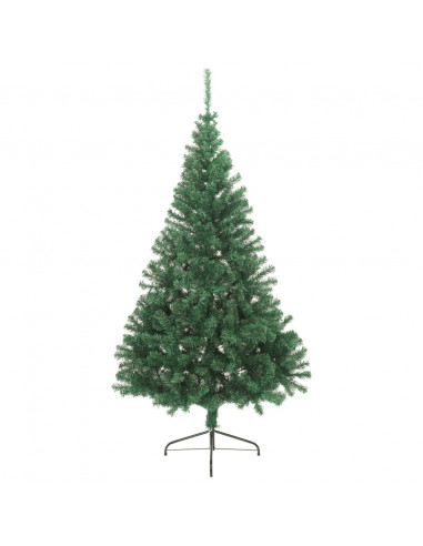 Albero di Natale Artificiale Metà con Supporto Verde 210 cm PVC