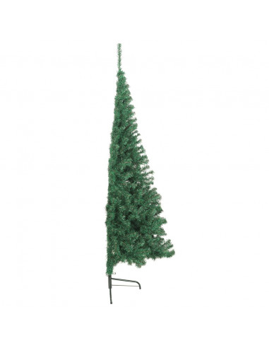 Albero di Natale Artificiale Metà con Supporto Verde 210 cm PVC
