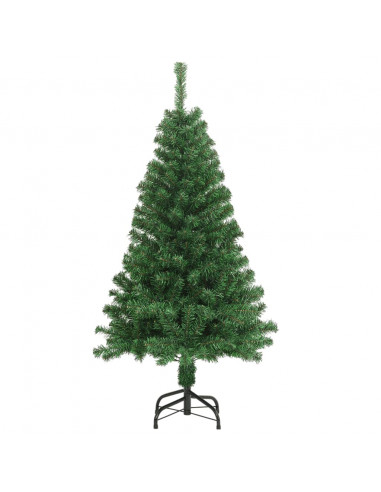 Albero di Natale Artificiale con Rami Spessi Verde 120 cm PVC