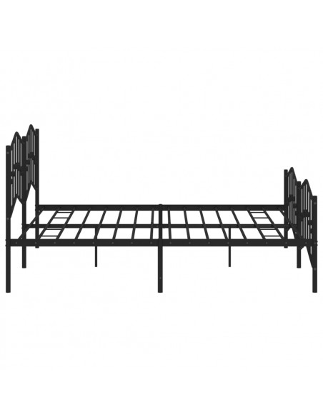 Giroletto con Testiera e Pediera Metallo Nero 200x200 cm