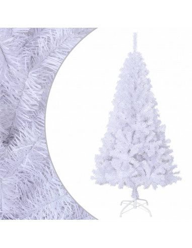 Albero di Natale Artificiale con Rami Spessi Bianco 120 cm PVC